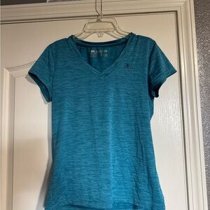 Ariat Teal Short Sleeve V-Neck Top (Ariat Tek)